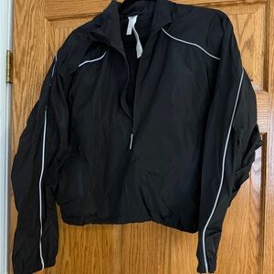 Fabletics Black Jacket with White Accents